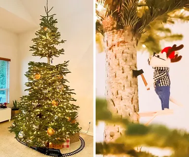 „S manželom vždy kupujeme stromček, ktorý by už nikto iný nekúpil. Takto sme sa pohrali s plešinou na kmeni: je to myška-drevorubač“