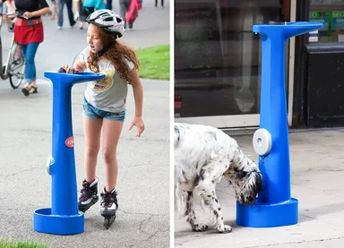 Požiarny hydrant slúži ako zdroj vody pre ľudí aj zvieratá